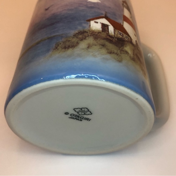 Otagiri Japan Nautical Tea Coffee Mug Lighthouse Sailboat Seagull Vintage D2.75" - Picture 8 of 13